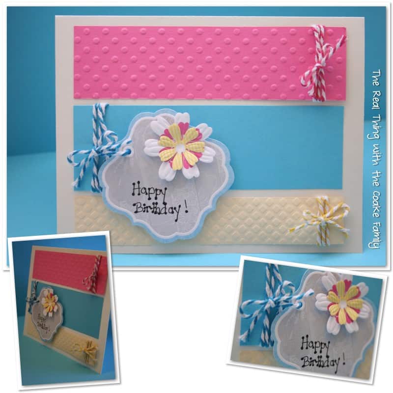 Color Block and Baker's Twine Birthday Card. #Cards #Birthday #RealCoake