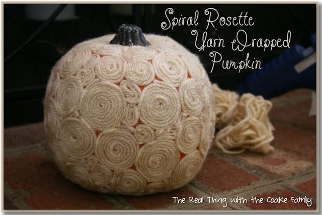 Swirly Wirly ~ Spiral Rosette Yarn Wrapped Pumpkin