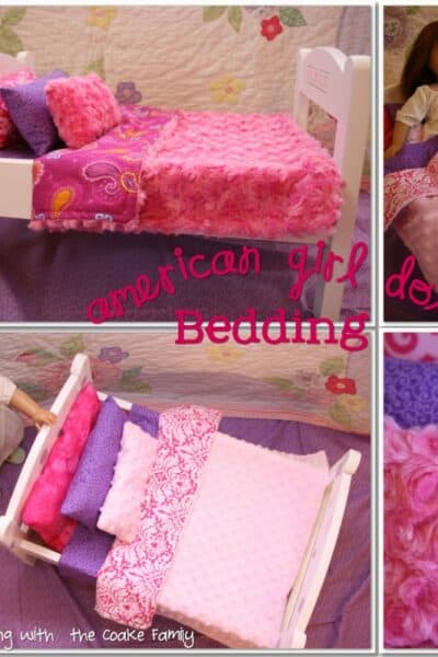 Free American Girl Doll bedding pattern. Sewing pattern very simple and will easily re-size for any doll bed. 