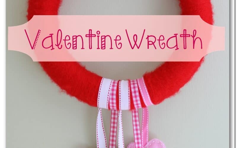 Valentine Wreath with Felt Hearts {Tutorial}
