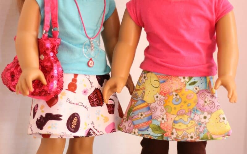 Free Doll Clothes Pattern ~ Easter Reversible Skirt