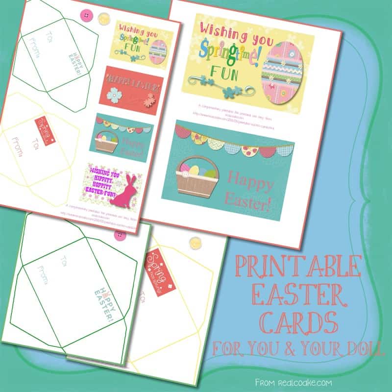 Free printable Easter cards for you and your doll. #Printable #Easter #AGDoll #AmericanGirlDoll #RealCoake