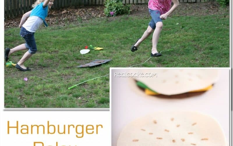 Activities for the Family {Memorial Day Hamburger Relay Race}
