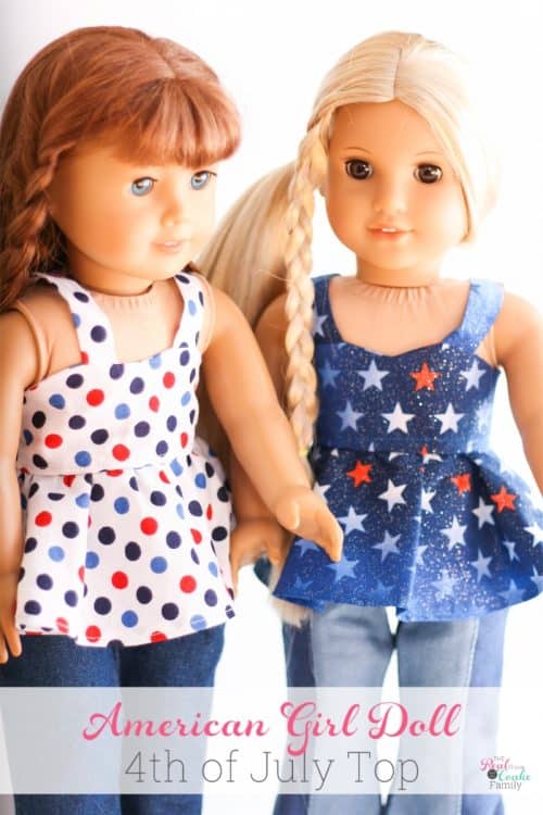 Adorable free doll clothes pattern for sewing an American Girl Top along with tips for completing the pattern.