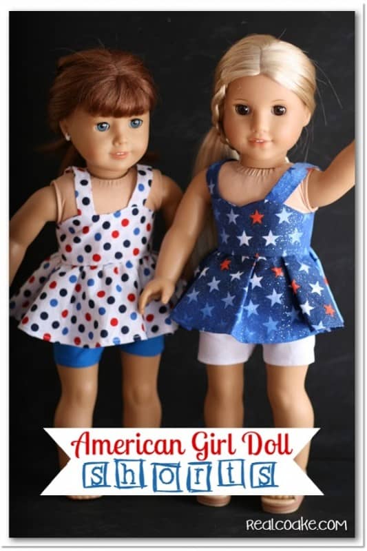 Pattern for doll clothes to make adorable American Girl Doll shorts. #AGDoll #AmericanGirlDoll #Sewing #Pattern #RealCoake