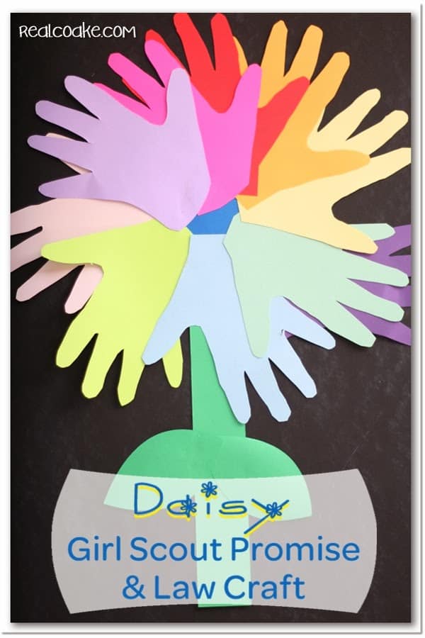 Cute Daisy Girl Scout craft to reinforce the Promise and the Law. #GirlScout #Daisy #Craft
