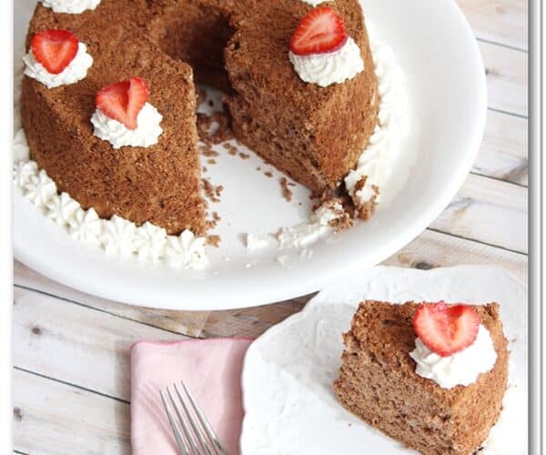 Chocolate Angel Cake {Angel Food Cake Recipe}