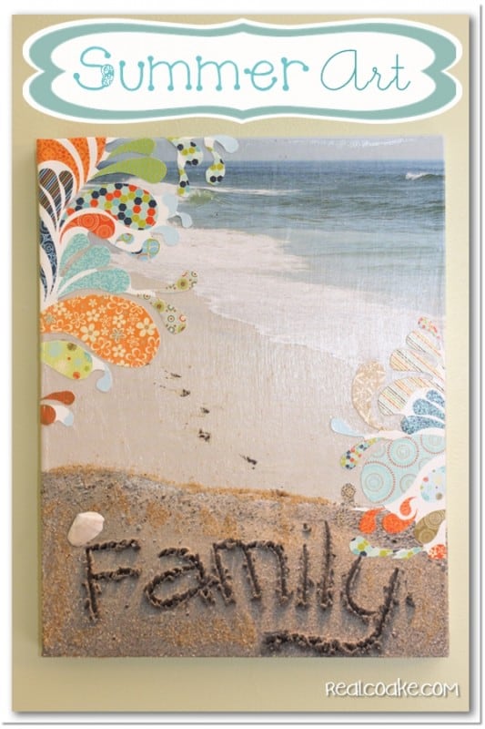 Tutorial to make Summer Art a DIY Wall Art with Canvas. #DIY #WallArt #HomeDecor #RealCoake