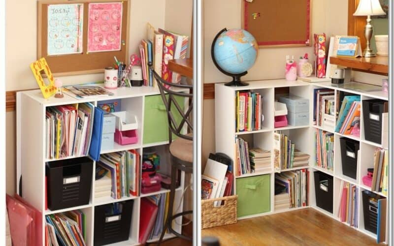 Our Newly Organized School Area {Homeschool Organization}