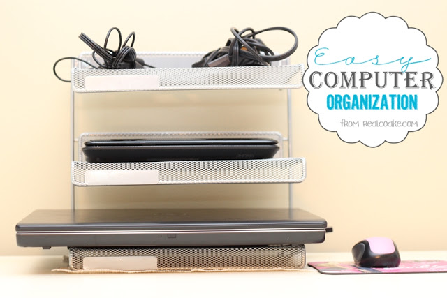 Organizing your home with an easy way to organize your computers. #Organizing #Computer #RealCoake