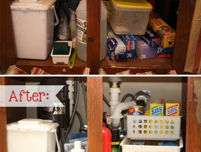 Under the Sink ~ From Messy to Organized {Organizing Tips}