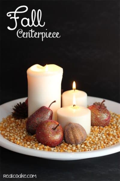 Simple Fall Centerpiece Idea perfect for fall home decor and it is crazy easy too!
