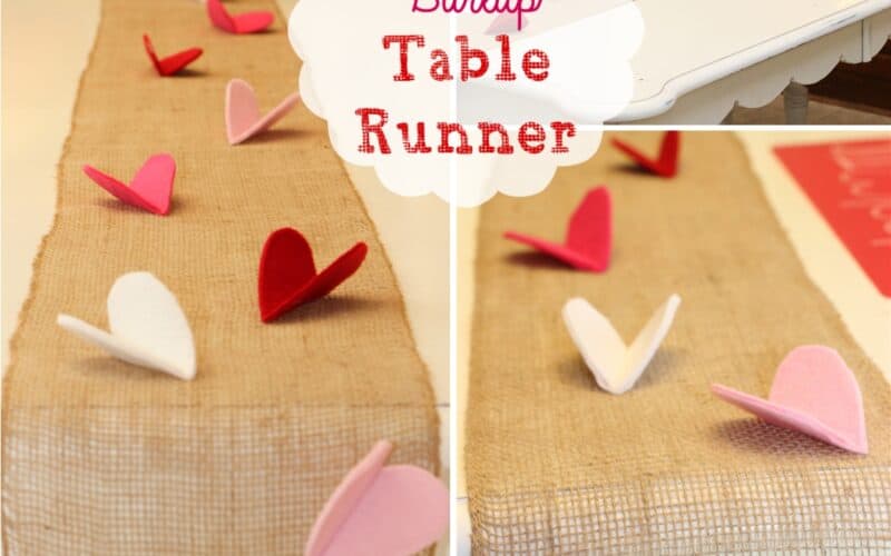 Valentine Felt and Burlap Table Runner