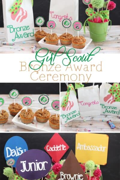 Cute ideas to make a Girl Scouts bronze award or bridging ceremony extra special and extra adorable. #GirlScouts #AwardCeremony #Crafts #RealCoake