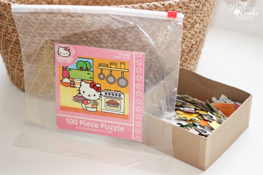 Organizing tips ~ How to quickly and simply organize puzzles. #Organizing #Tips #Puzzles #RealCoake