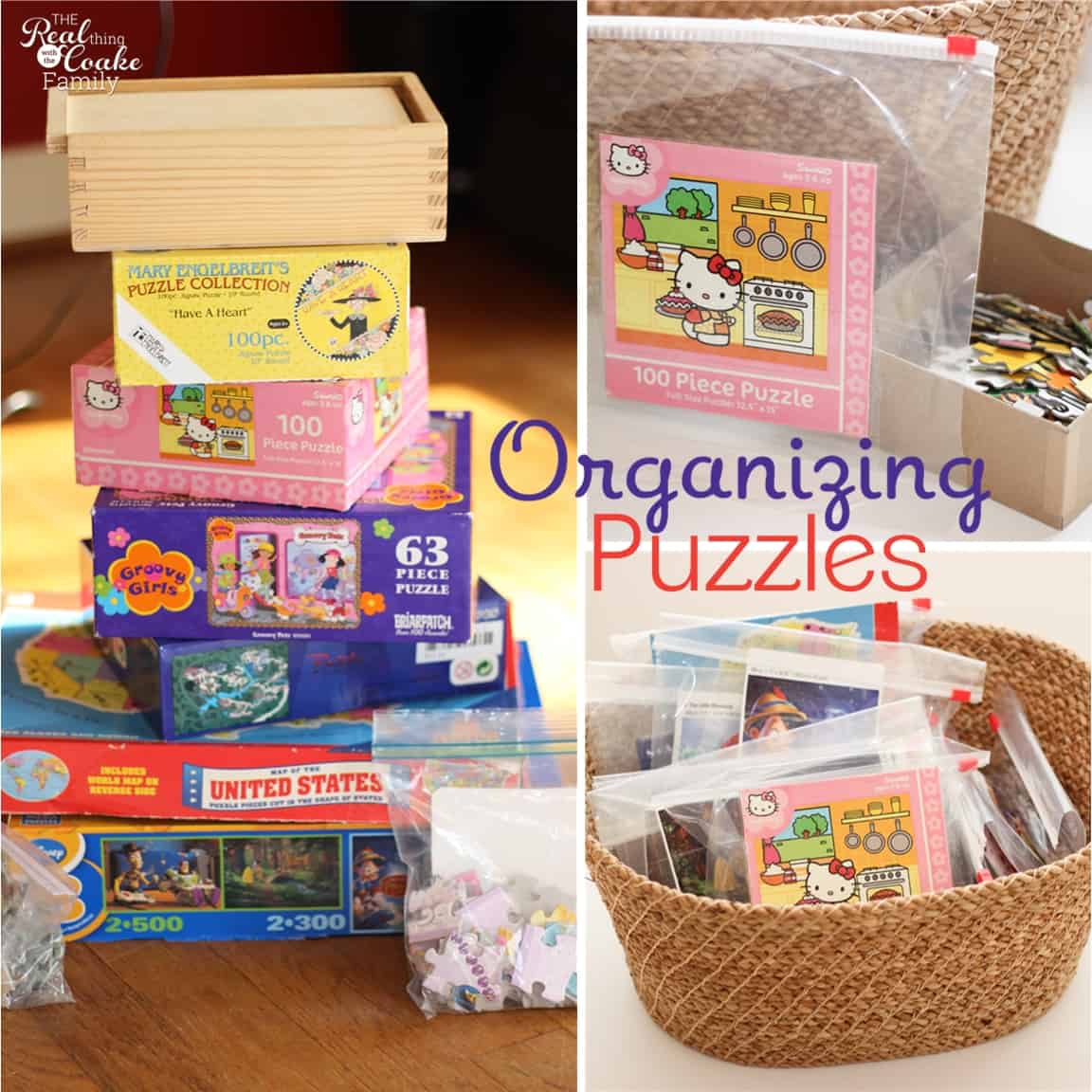 Organizing tips ~ How to quickly and simply organize puzzles. #Organizing #Tips #Puzzles #RealCoake