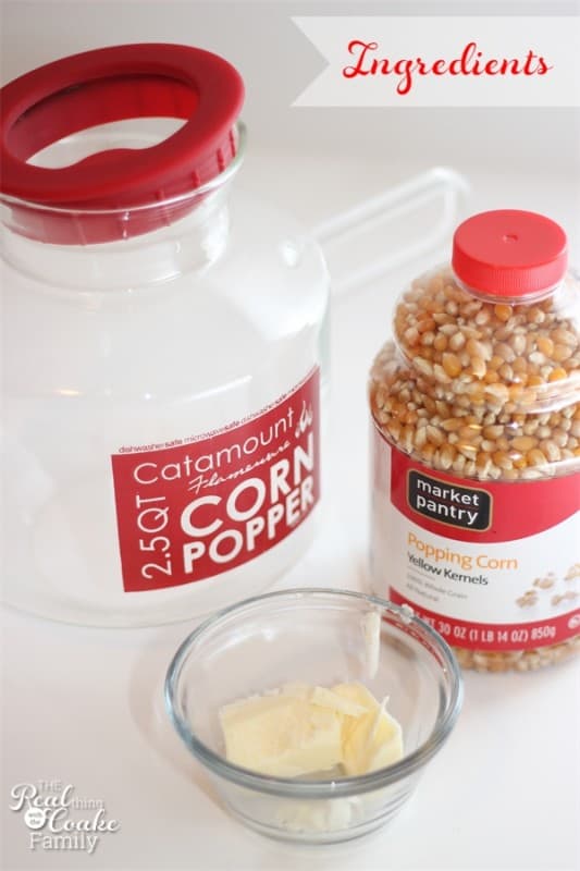 You've got to try this! All natural delicious homemade popcorn...made in the microwave.  #Recipe #Popcorn #Snack #RealCoake