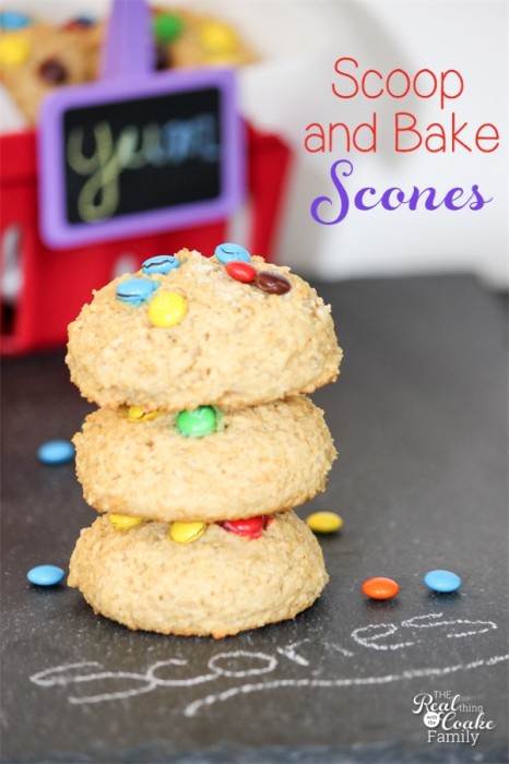 Make this easy scone recipe by scooping and baking rather than the traditional rolling and cutting of the scones.  #scones #scone #Recipe #PledgeforEVOO #Ad #RealCoake