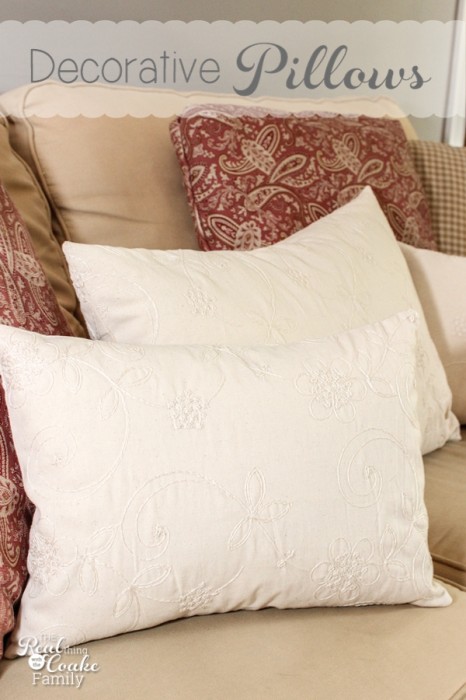 Easy to make and pretty fall decorative pillows. #homedecor #diy #fall #falldecor #livingroom #realcoake