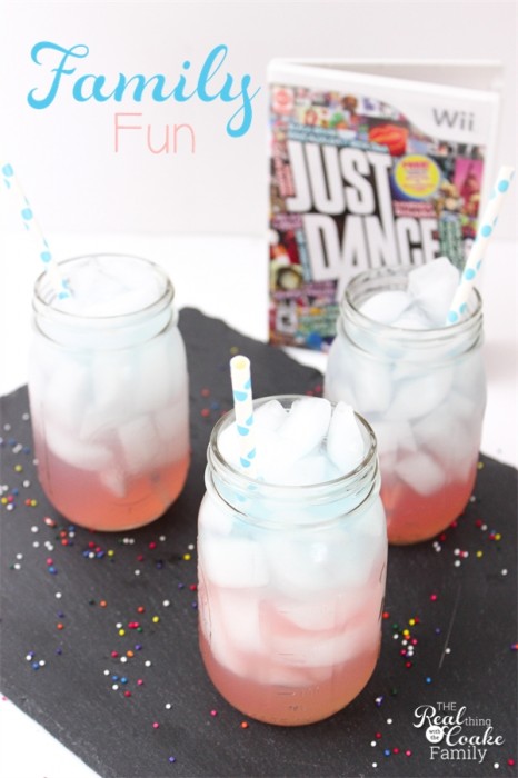 We LOVE finding fun things to do together as a family! This is a perfect idea for family fun...an active game followed by a delicious and fun layered drink for the whole family! Ad.