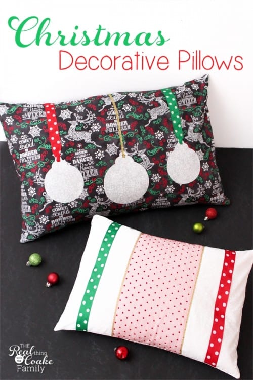 Love this adorable DIY sewing pattern to make Christmas decorative pillows.  Totally need to make these and add them to our Christmas decorations! Ad