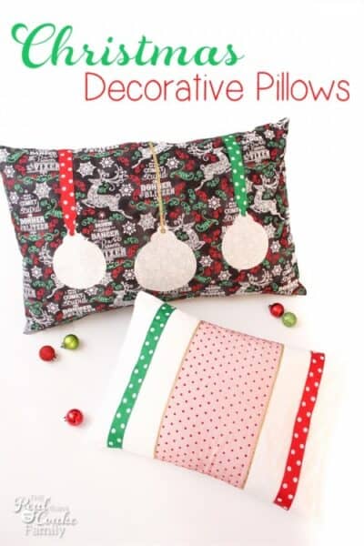 Love this adorable DIY sewing pattern to make Christmas decorative pillows. Totally need to make these and add them to our Christmas decorations! Ad