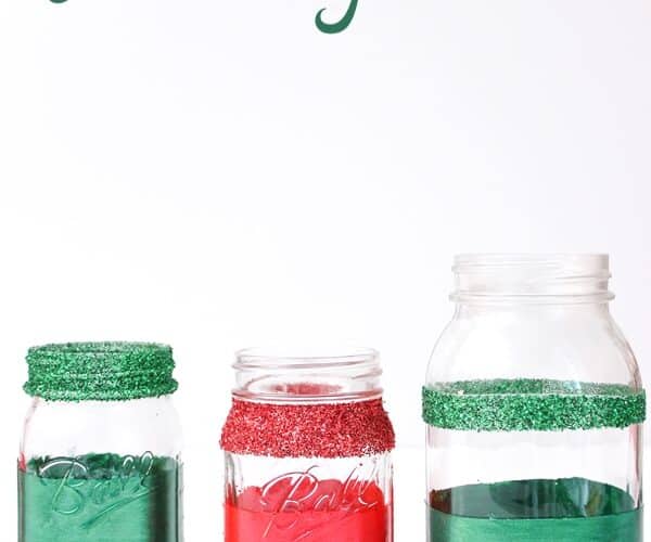 Glittery Christmas Mason Jar Teacher Gifts