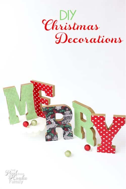 These Merry Letters are the cutest DIY Christmas Decorations! They are an easy craft with endless possibilities. Fun!