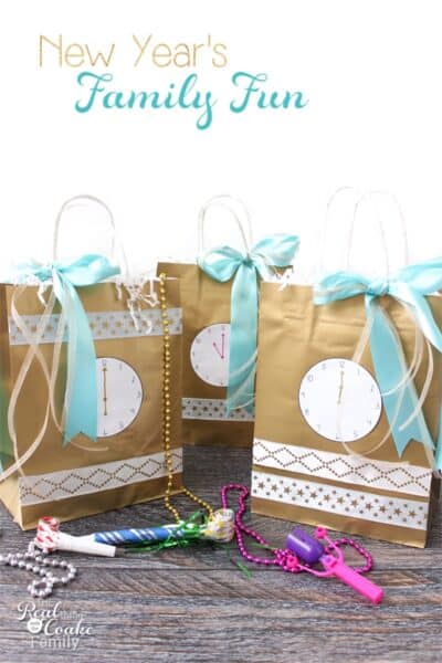 Love cute crafts like these bags. They will be perfect for our family New Year's Eve Party Ideas this year. Can't wait! Sponsored