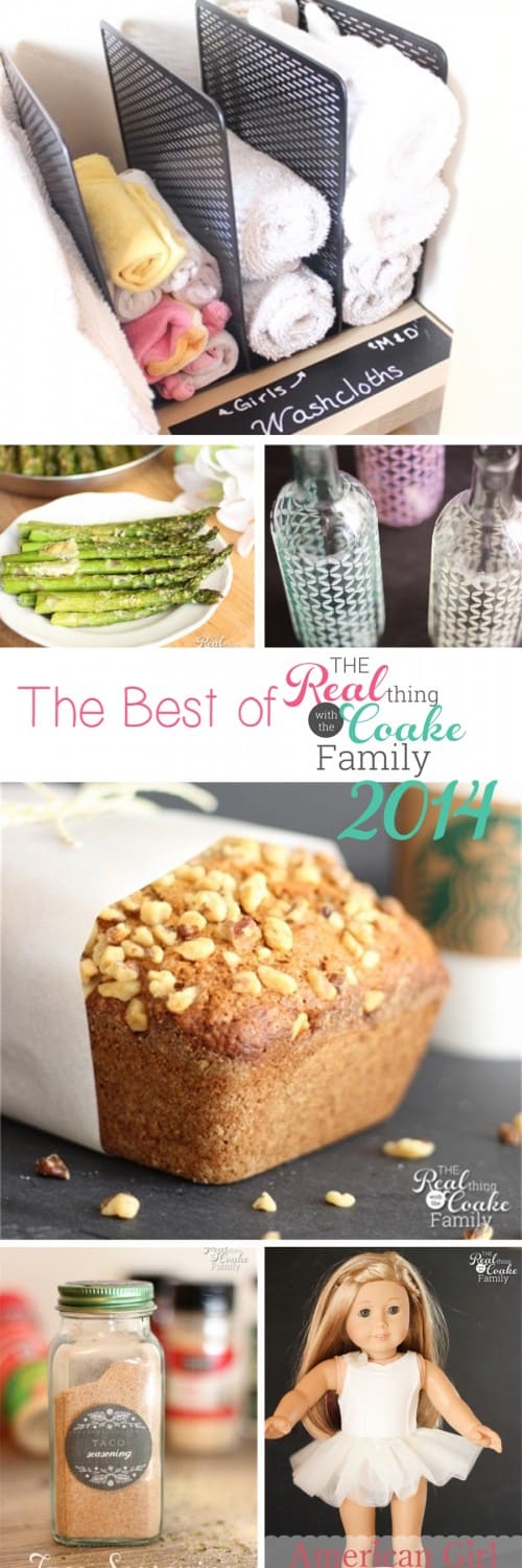 Love all these great posts! All the best post from the blog The Real Thing with the Coake Family in 2014. It includes recipes, organization ideas, crafts, sewing, gift ideas and some DIY. Love!