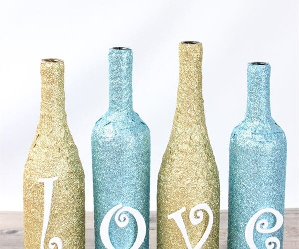 A Fun Glittery Wine Bottle Craft