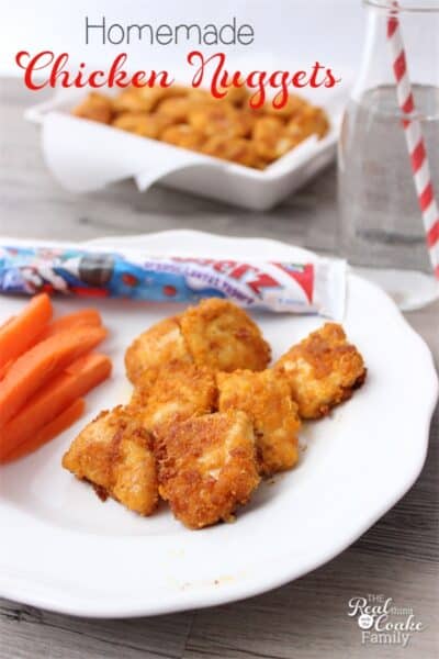 What's for dinner Mom? Words of dread... I can make these Homemade Chicken Nuggets that are a quick and easy dinner the whole family will eat and love! Perfect! Sponosred