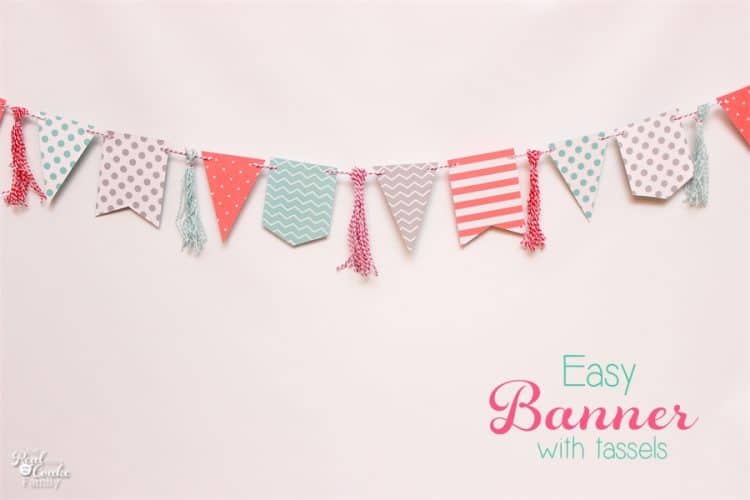 I can't wait to make this adorable diy banner with the cute tassels. It is easy to make and I can change it for whatever season or theme. Perfect for easy changes to my home decor. Sponsored