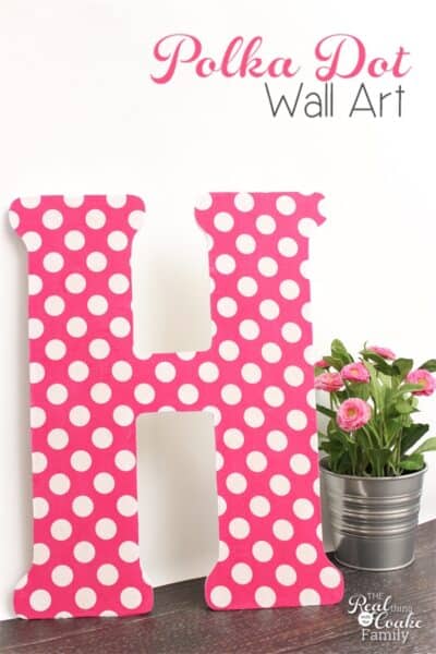 This polka dot Wall Art is so stinkin' cute! It is an easy diy that will go great with other bedroom ideas I have for my daughter's room.
