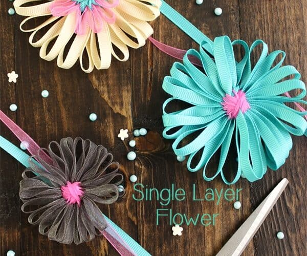 How to Make a Flower from Ribbon ~ Single Layer Flower