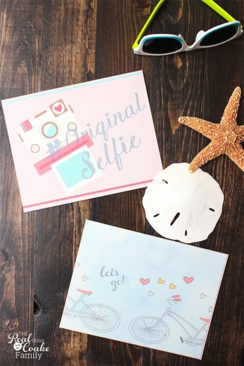 These are adorable printable postcards! They are free printables perfect for printing and sending from camp or on a trip over the summer.