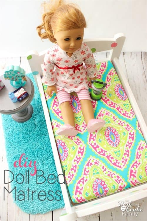This is a great diy on how to make a Doll Bed Mattress that is sized to fit any size bed. Easy and inexpensive. Fun summer sewing project.