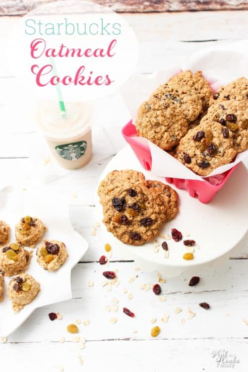 Oh my goodness! This is THE Starbucks Oatmeal Cookie Recipe. So yummy and easy. Love all the raisins. Includes a freezer adaptation. Just keep them in the freezer and have fresh cookies any night of the week. 