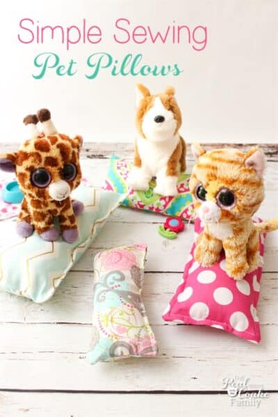 This is super simple sewing and makes great Activities for Kids. We can make these super simple pillows for American Girl Dolls or for Beanie Boos.