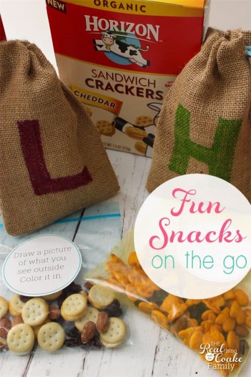 This is such a cute and simple idea for fun snacks for kids on the go. Yum! We need this for our next afternoon out or road trip. 