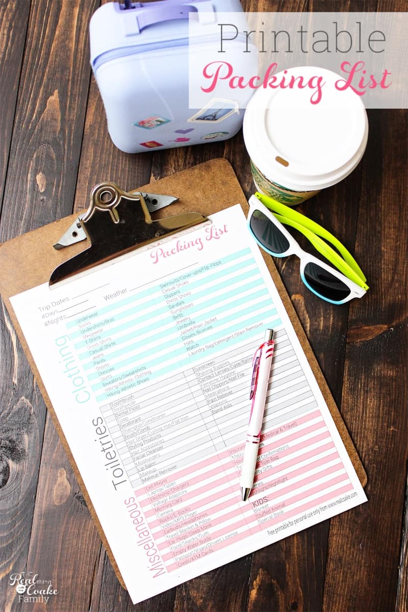 free printable packing list