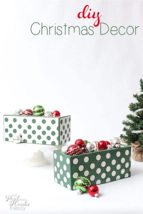 I love these adorable Concrete planters turned into DIY Christmas decorations. Cuteness!