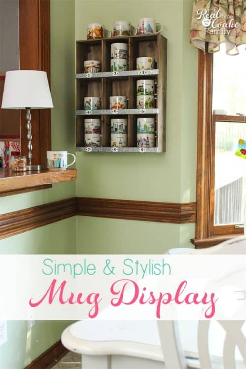 Cute, stylish and simple way to display a mug collection. Perfect for my Starbucks You are Here collection or any mug collection. 