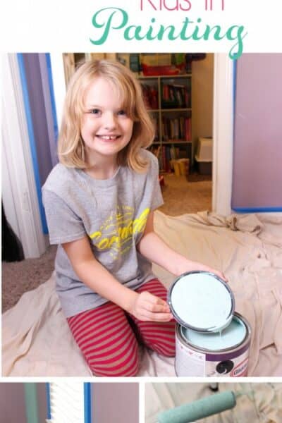 Great tips on How to Paint a Room AND have kids help. Painting ideas to help make it easy to DIY and have the kids to help, especially with the right tools.
