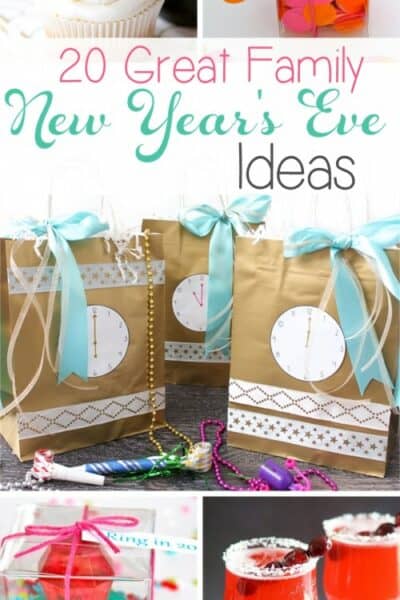 Love all these great New Years Eve ideas for the whole family to celebrate together. Ideas for activities, crafts, mocktails, desserts and printables all for a fun way to ring in the New Year as a family.