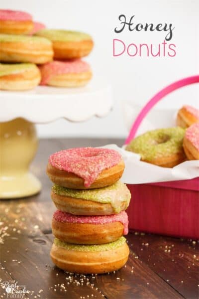We love making donut recipes! This baked honey donut recipe is so delicious and will be perfect for our Easter or other spring festivities.