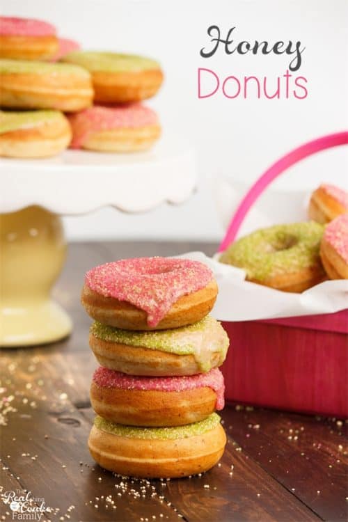 We love making donut recipes! This baked honey donut recipe is so delicious and will be perfect for our Easter or other spring festivities.