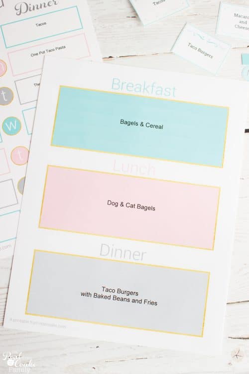 Great tips and ideas how to organize Meal Planning to make it simple. Organizing meal planning saves me money and makes dinner easy. love it and the free printable!