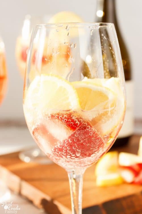 It is so fun to find new, yummy drink recipes! This Strawberry Lemon Sangria is actually a cross between a Mimosa and a Sangria and is perfect for Easter, brunch or any day. 