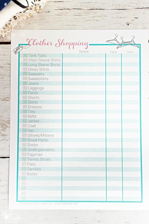Love this super simple way for organizing the Kids Clothes Shopping each season. Great printable to help with organization and budget. 